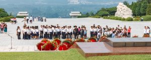 Nordorea rundresa panorama 300x120 - Pyongyang, North Korea-july 27, 2014: Korean Students At The Memorial Cemetery Of Revolutionaries In
